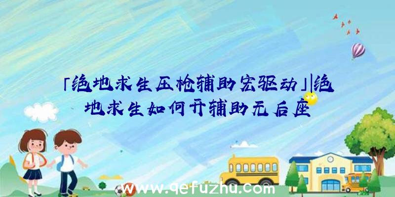 「绝地求生压枪辅助宏驱动」|绝地求生如何开辅助无后座